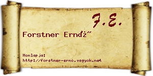 Forstner Ernő névjegykártya